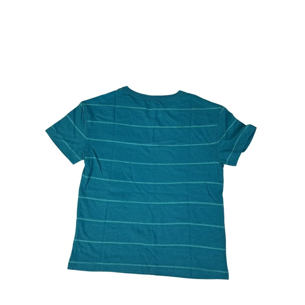 Cat & Jack Kids XS 4/5 Teal Striped Pocket T-Shirt Lot‎ of 2 New with Tags